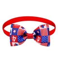 Independence Day dog bowtie with US flag patterns and adjustable red elastic band - 4th July 1776 Year Style