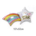 Rainbow and birthday star foil balloon set for party decoration measuring 101x52cm - Colorful Birthday Shooting Star