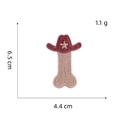 Detailed embroidery patch featuring a cowgirl hat and phallic shape with dimensions - 7# Personified Cow Hat