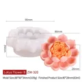 3D Lotusblume Silikonform für Kerzen, inklusive detaillierter ZW-320 Maße - Lotus B ZW-320