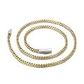 Zweifarbige Franco-Gliederkette für Herren in Gold und Silber mit rundem Steckverschluss - Zweifarbige Goldhalskette (KN115184-KFC)
