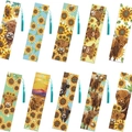 Set di 10 segnalibri pittura diamante mandala con motivi di girasoli e mucche scozzesi - Stile Girasole e Mucca delle Highland (SQ-35) / Confezione da 10
