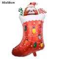 Christmas stocking shaped foil balloon with sloth design for festive party decor - Raccoon Christmas Boot / 95x58cm