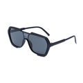 Lunettes de soleil de sport noires surdimensionnées avec monture large et verre monobloc - Monture Noire Verres Noir Gris