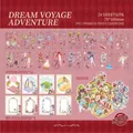 Mythical fantasy DIY sticker set with 16 illustration sheets and 8 background cards - Dreamy Adventure (Fairytale Scenery Sticker Book)