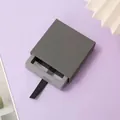 Dark grey and light grey pull-out jewelry box with a black ribbon handle - Premium Grey Drawer + Grey Box / Round Base