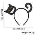 Sparkly black cat felt headband for Halloween party hair accessories with measurements - Black Cat Style