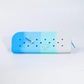 Blue gradient silicone pencil case with DIY hole charms and secure zipper closure - Small / Rainbow Blue