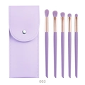5pcs purple professional eye makeup brush set with matching PU leather travel pouch - Wisteria Purple 5Pcs Eye Brush Set