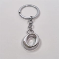 Sleek silver metal letter O keychain with polished finish and durable keyring - Letter O / Silver