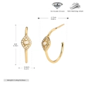 Detailed specs of S925 silver Evil Eye hook earrings with blue opal and 5A zircon stones - Gold Plated 925 Silver - White Opal