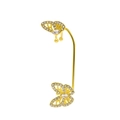 Goldene Schmetterlings-Ohrmanschette mit funkelnden Strasssteinen im Flügel-Design - Stil K Gold Rechte Seite (M-457)