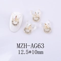 Detail view of 3D butterfly nail charms with aurora effect and rhinestone base 12.5mm - Pink Purple Gradient Butterfly Gold Base (AG63)