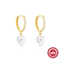 Orecchini a cerchio in argento S925 placcato oro con pendenti in zircone a forma di pera - Oro - Pendente in Zirconia a Goccia
