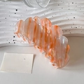 Pinza grande para el pelo de ácido acético con diseño de ágata naranja y brillo perlado - 11.6cm / Naranja Blanco