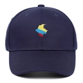 Berretto da baseball in cotone blu navy con ricamo della mappa della Colombia - Regolabile / Blu navy