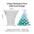 3D Christmas tree silicone mold for scented candles and DIY resin pine tree crafts - Podocarpus-Large / White Semi-Transparent