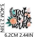 Joy to the World embroidered patch with floral motifs for bags and clothing decoration - Joy To The World