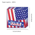 US Flag paper napkins 20PCS set for Independence Day celebration, size 16.5cm x 16.5cm - Napkin 20 Pcs