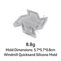 Molde de silicona de molino para colgantes de resina, tamaño 5,7x5,7x0,8cm - Molinillo