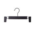 Percha para pantalones negra mate antideslizante con clips ajustables y gancho de metal - Estilo Esmerilado / Negro
