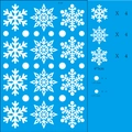 Detailed pattern sheet of 2024 Christmas snowflake static window stickers and dimensions - X-03 (Approx 30*20cm)