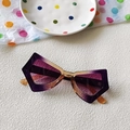 Oversized geometric cat-eye sunglasses with purple gradient frames and tinted lenses - Purple