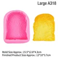 Pink silicone bread mold with dimensions and yellow toast sample for baking and DIY - Large / Pink