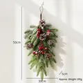 Weihnachtskranz in Tropfenform mit Tannenzapfen und roten Beeren 50cm hoch - Hängender Baum (Verdichtet)