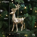 Pendaglio natalizio a forma di renna dorata con sfaccettature geometriche per albero - Alce