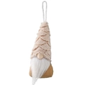 Gnomo di Natale beige con cappello di peluche a strati e barba bianca per decorazioni - Marrone