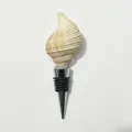 Conch shell wine bottle stopper with stainless steel base and rubber seal rings - Onion Shell Stopper