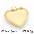 Golden heart-shaped stainless steel pendant setting for DIY jewelry making, 14x13mm size - Gold(KLJ4193-Z)