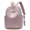 Zaino in nylon rosa da donna con tasche multiple con cerniera per i viaggi - Piccolo / Rosa Antico