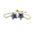 Bracciale in oro stile Maillard con stelle marine in ceramica blu e perla bianca - Stella Marina Blu-verde + Acciaio Inossidabile + Perle di Ottone + Perla d'Imitazione