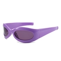 Occhiali da sole sportivi polarizzati viola con montatura avvolgente e lenti scure ovali - Montatura Viola / Lenti Viola