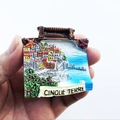 Colorful resin Cinque Terre Italy fridge magnet souvenir with 3D village relief design - Cinque Terre Luggage