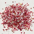 Mixed resin floral and heart nail art charms in red, pink, and white tones - Red Bagged