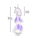 Acchiappasogni unicorno viola fatto a mano con piume per parete camera dei bambini - Senza Luci / Viola Uva