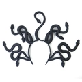 Cerchietto Medusa nero opaco con serpenti per cosplay di Halloween in plastica leggera - Nero