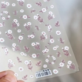 Adhesive floral nail stickers featuring white flowers and purple leaves, model TS-607 - Warm Color Floral Style (TS-607)