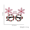 Pink snowflake Christmas glasses with Happy New Year text and 16.5cm width dimension - Pink Snowflake Glasses