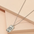 Collana tarocchi vintage argento con ciondolo inciso XXI Le Monde e design retrò - Argento