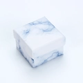 Blue and white marble pattern square jewelry gift box for rings and earrings - Marble Blue (White Core) / 5*5*3 Ring Box