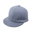 Gorra de béisbol unisex de sarga de algodón con visera corta en azul claro - M (56-58cm) / Gris