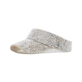 Sparkling silver rhinestone open top sun hat for women with fashionable visor design - Beige