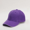 Classic purple cotton baseball cap with white sandwich brim and adjustable 6-panel design - Adjustable / Purple