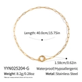 Détails des dimensions et du matériau du collier à maillons en acier doré 18 carats - Style Acier Inoxydable Plaqué Or 18K (YYN025204-G) / Or (YYN025204-G)