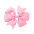 Detail of light pink ribbed grosgrain ribbon hair clip with double layered bow structure - Light Pink (150)