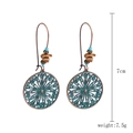 Bohemian oxidized metal drop earrings with turquoise beads and natural stone dangles - E1911-15 Patina Oxide Effect Earrings